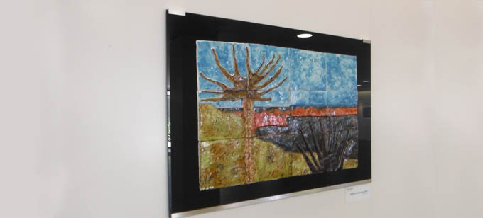 Painel cerâmico : Baía de Luanda com cactos I