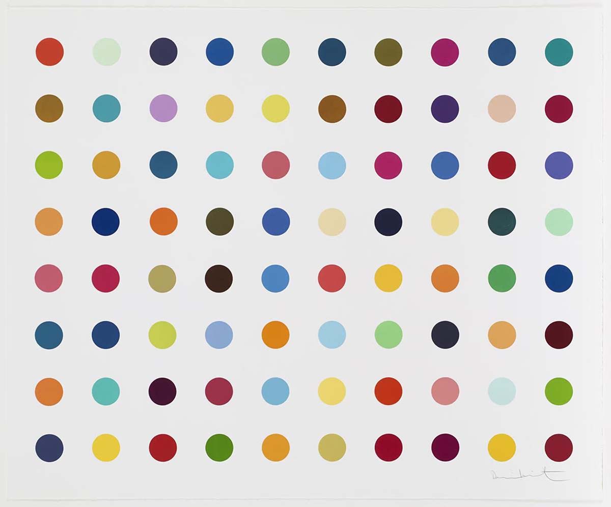 Damien Hirst : quadros com pontos coloridos pintados por assistentes